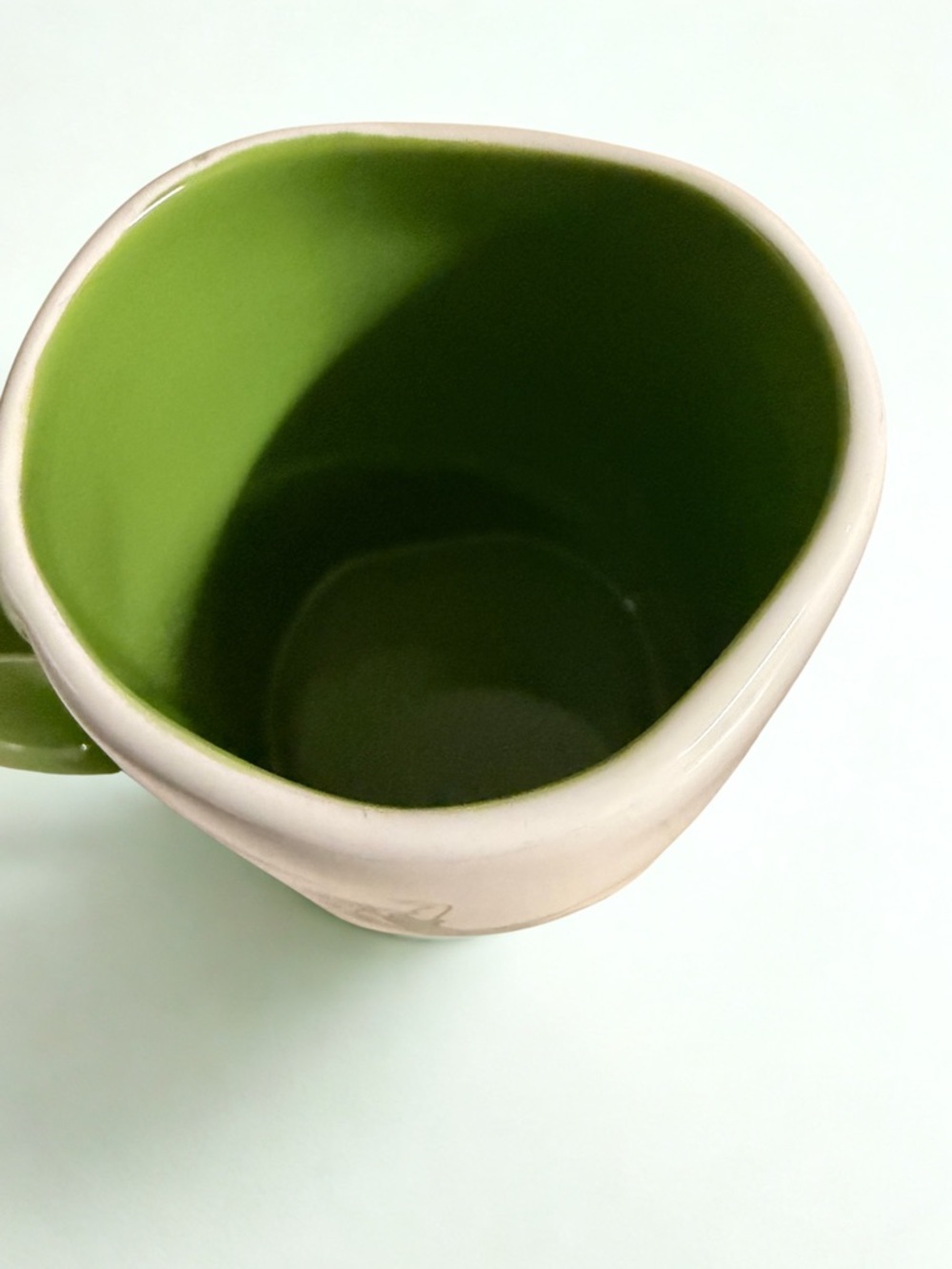 Rae Dunn White Mug with Green Handle - PETER PAN - Picture 3 of 3